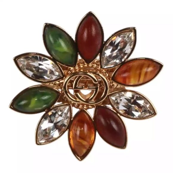 Authentic Gucci Interlocking G Flower Ring
